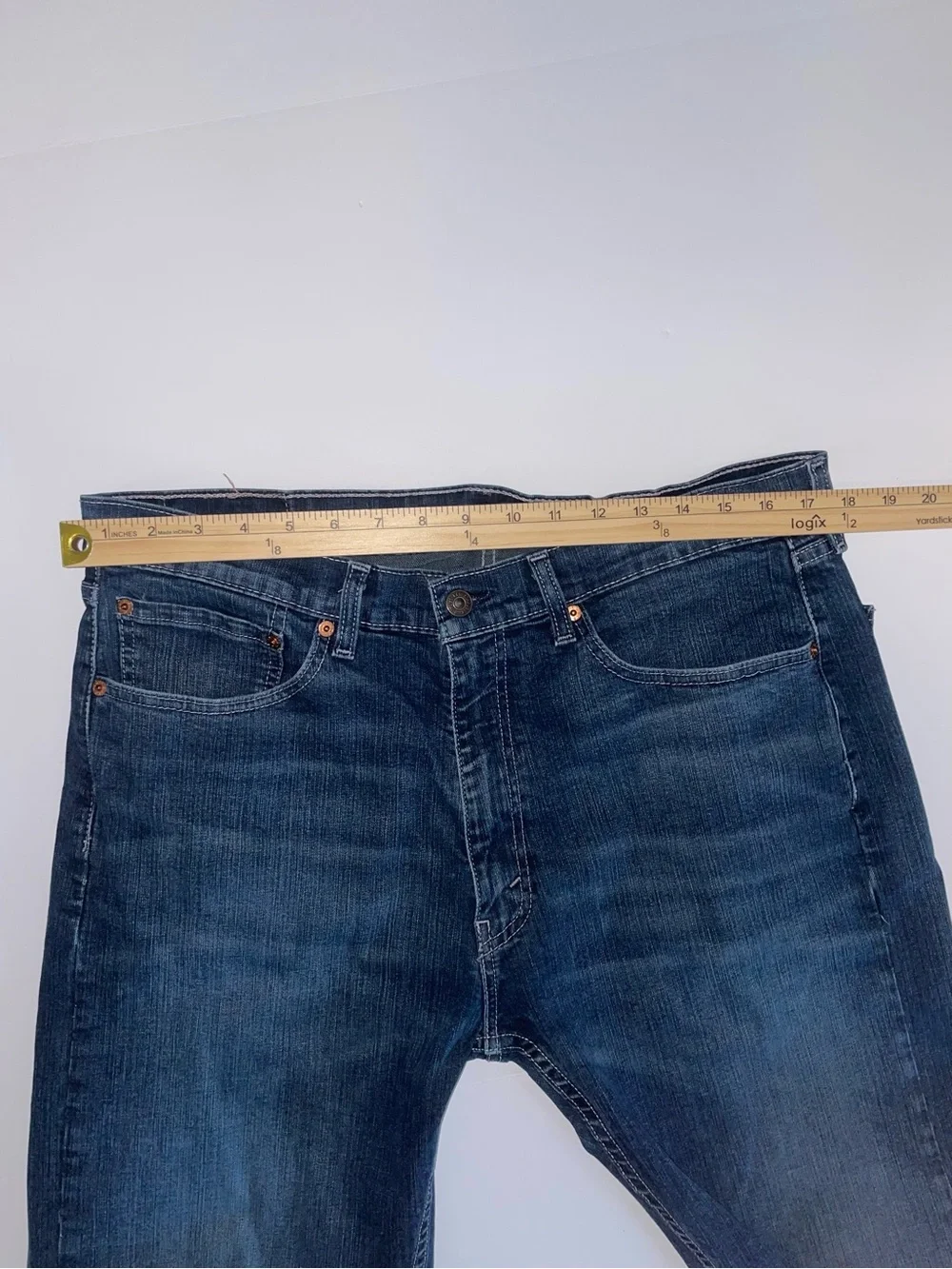 Levi's 505 Regular Fit Straight Leg Jeans Dark Wash Denim Men's Size 36x32